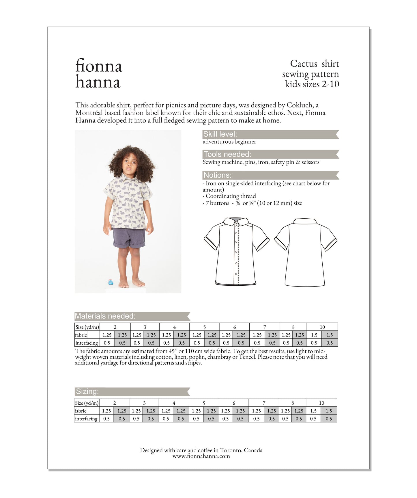 Cactus Shirt Sewing Pattern