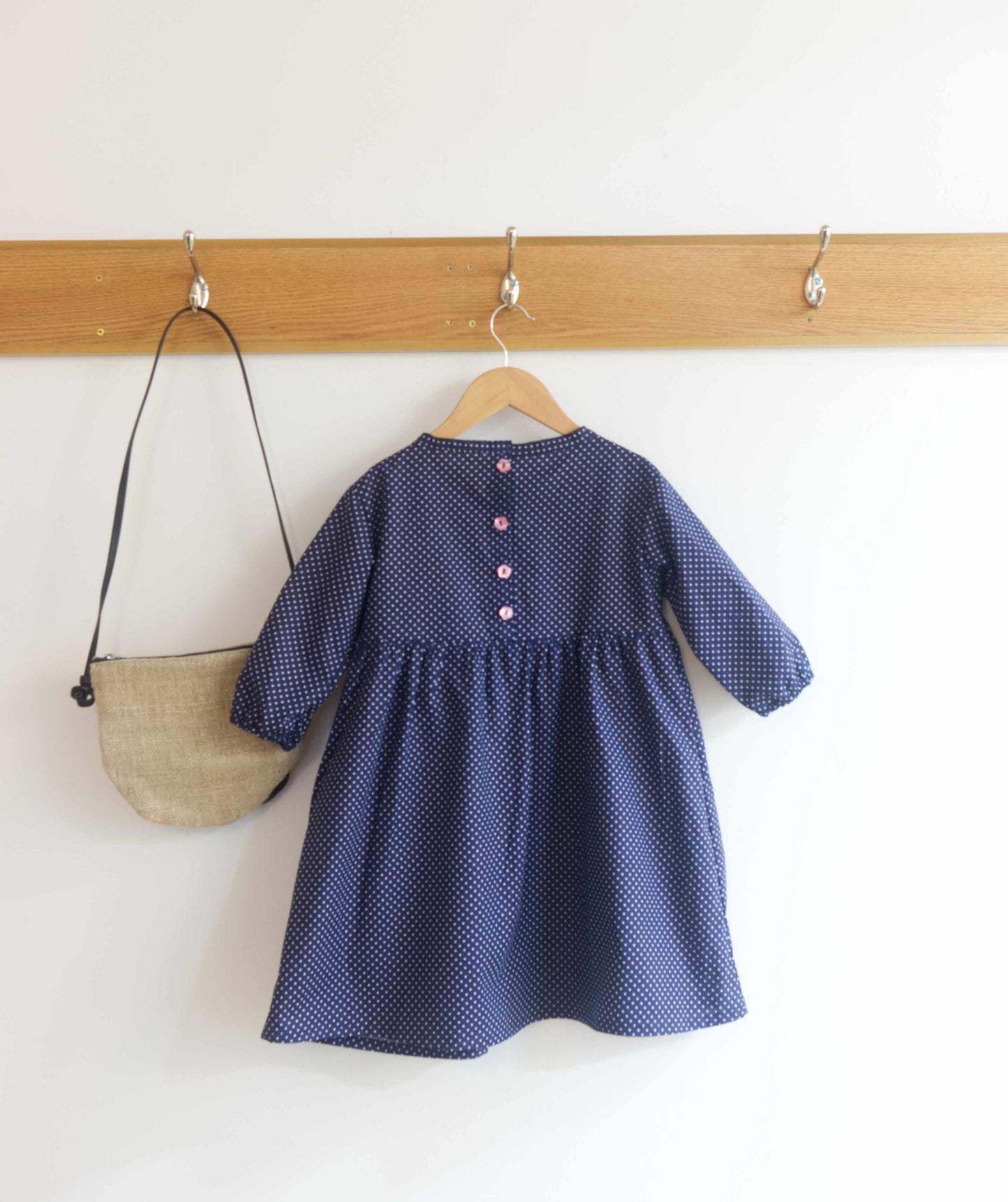 navy blue polka dot dress