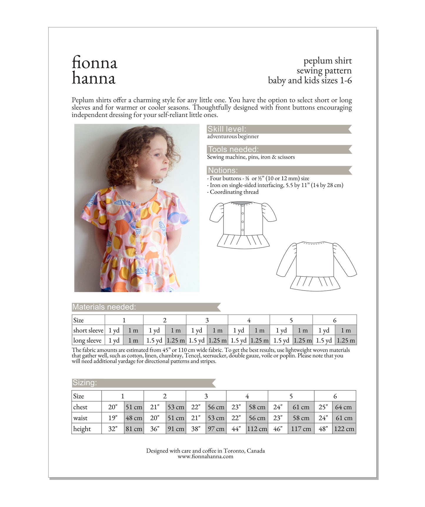 Peplum Shirt Sewing Pattern