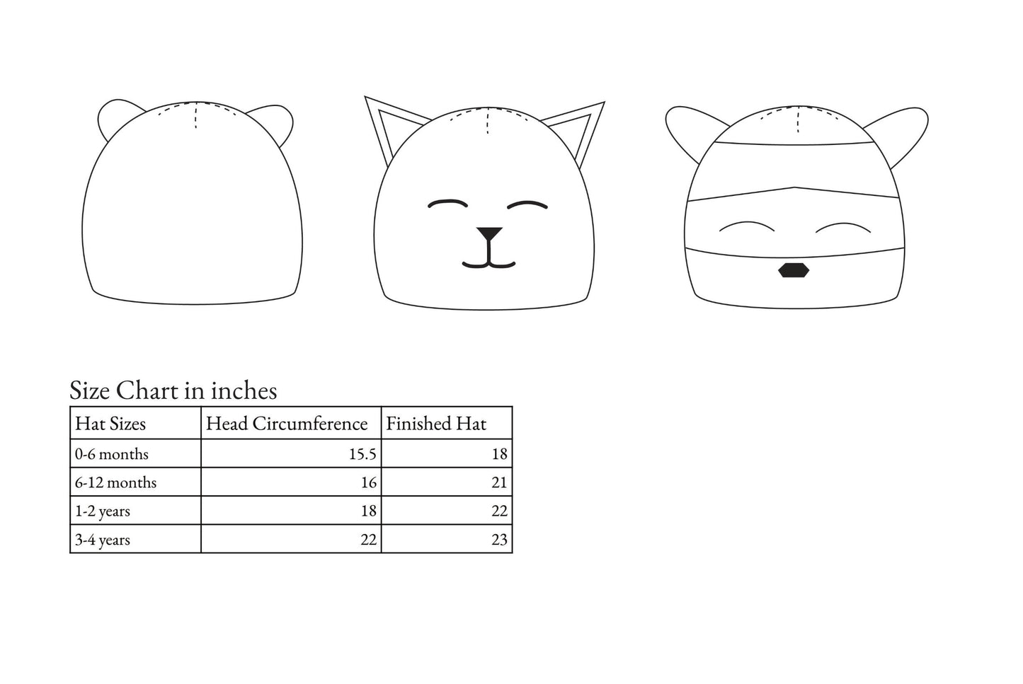 Baby & Kids Bear Hat Sewing Pattern